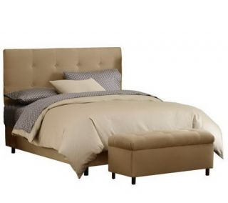 Skyline Furniture Ultrasuede Twin Headboard & Storage Bench —