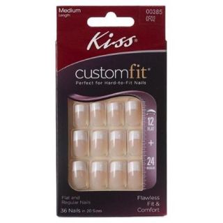 KISS Custom Fit Glue On Nail Kit, Medium Length, Assorted 1 ea (Pack of 2)