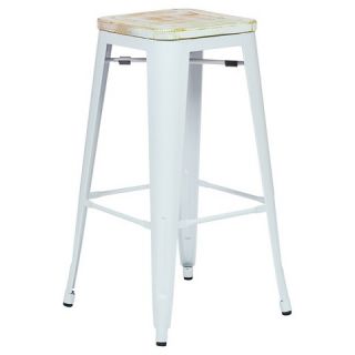 Osp Designs Bristow 30 Antique Metal Barstool with Vintage Wood Seat