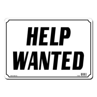 Lynch Sign 14 in. x 10 in. Black on White Plastic Help Wanted Sign R 166