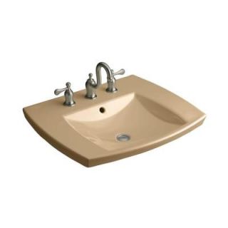 KOHLER Kelston Drop In Vitreous China Bathroom Sink in Mexican Sand with Overflow Drain K 2381 8 33