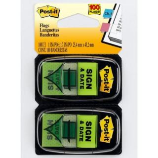 3M Post It 1 in. x 1.719 in. Bright Green Message Flags (1 Pack of 2 Dispensers) 680 SD2