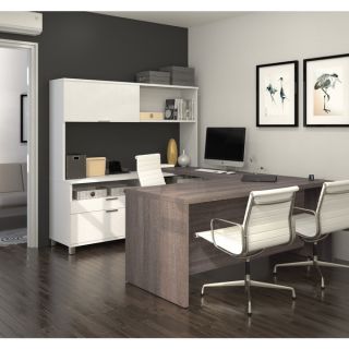 Bestar Pro Linea U Desk with Hutch   17205826   Shopping
