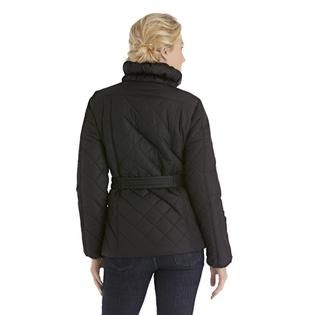 Attention   Womens Belted Quilted Puffer Jacket