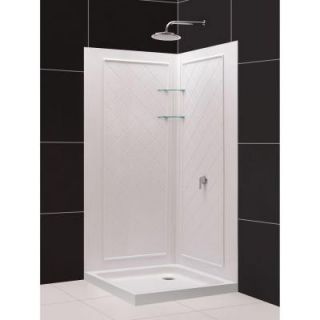 DreamLine QWALL 4 30 to 40 in. x 30 to 40 in. x 74 in. 2 Piece Easy to Adhesive Shower Wall Kit in White SHBW 1440742 01