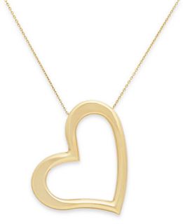 Angled Heart Pendant Necklace in 14k Gold   Necklaces   Jewelry