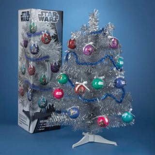 2' Fully Decorated Star Wars Silver Tinsel Artificial Christmas Tree   Unlit