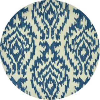 Loloi Rugs Summerton Lifestyle Collection Ivory/Denim 3 ft. Round Area Rug SUMRSRS13IVDE300R