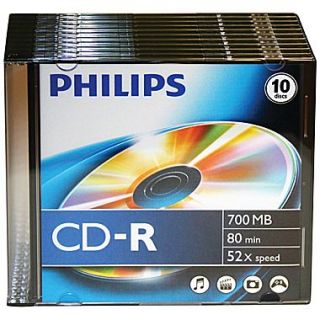 Philips CDR80D52N/300 700MB 80 Min 52x CD Rs With Jewel Cases