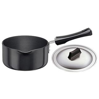 Futura Hard Anodised Saucepan with Steel Lid; 1.59 qt.