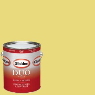 Glidden DUO 1 gal. #HDGG03D Citrus Lime Punch Flat Latex Interior Paint with Primer HDGG03D 01F