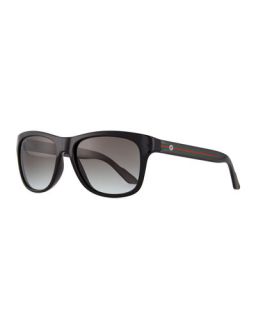 Gucci Plastic Square Frame Sunglasses, Black