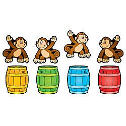 Carson Dellosa Cut Out Buddies Monkeys Barrels Pack Of 32