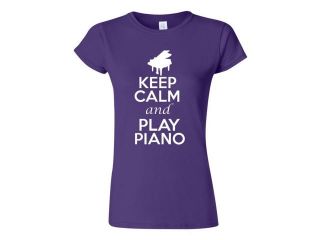 Junior Keep Calm and Play Piano T  Shirt Tee