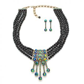Heidi Daus "An Affair to Remember" 4 Strand Necklace and Drop Earrings Set   7295852