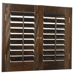 Style Selections 27 in to 29 in W x 36 in L Plantation Mahogany Wood Interior Shutter