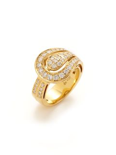 18K Yellow Gold & Diamond Curved Band Ring by Di MODOLO