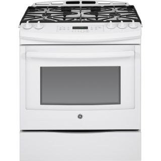 GE 5 Burner 5.6 cu ft Slide In Convection Gas Range (White) (Common: 30 in; Actual 31.25 in)
