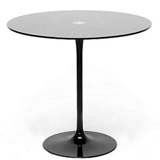 Baxton Studio Odensa 28.6 x 31 1/2 x 31 1/2 Glass Modern Bistro Table, Black