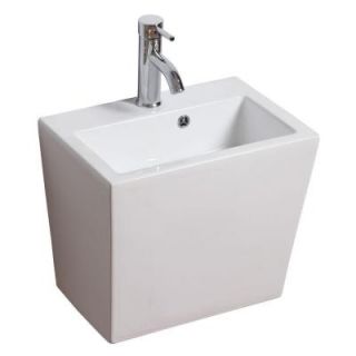 American Imaginations 18 in. W x 12.5 in. D Wall Mount Rectangle Vessel Sink In White Color For Single Hole Faucet AI 11 560