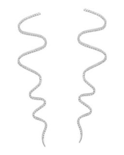 A Link 18k White Gold Diamond Snake Earrings