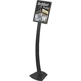 Deflecto Contemporary Sign Stands, Black, 56H x 12W x 12D