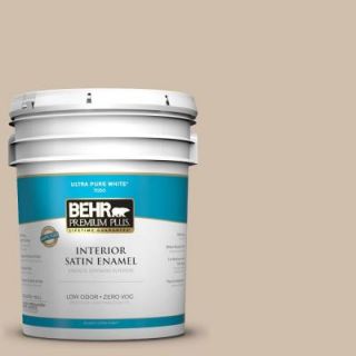 BEHR Premium Plus 5 gal. #700C 3 Pecan Sandie Zero VOC Satin Enamel Interior Paint 740005