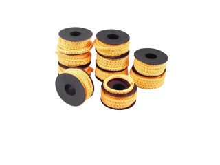 10 Rolls Orange Yellow Soft PVC Arabic Number 0 9 2.5mm2 Wire Cable Marker