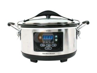 Open Box: Hamilton Beach 33967 Stainless Steel 6 Qt. Set 'n Forget Programmable Slow Cooker With Spoon/Lid