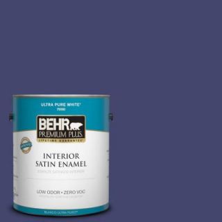 BEHR Premium Plus 1 gal. #T11 19 Starlit Night Zero VOC Satin Enamel Interior Paint 730001