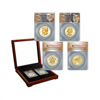 PR70 ANACS 99% Gold First Day of Issue Limited Edition of (48) 2014 JFK Half Do   7855856