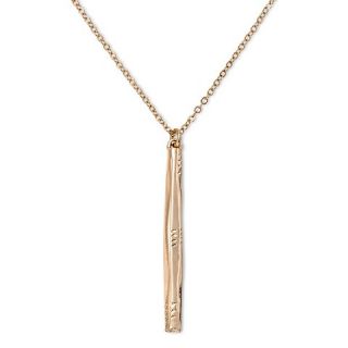 Womens Bar Pendant Long Necklace   Gold (32)