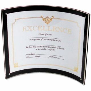 deflect o Superior Image Magnetic Certificate Holder, Plastic, 8 1/2" x 11", Black/Clear