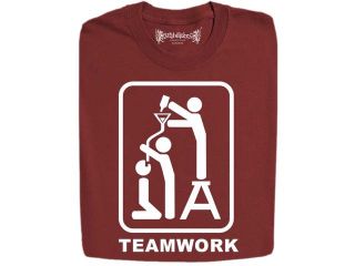 Stabilitees Funny "Teamwork" Drinking Designed Mens T Shirts