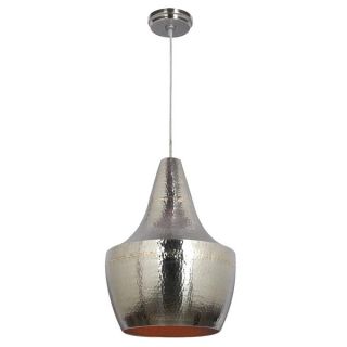 Pittsfield Hammered Nickel and Brass 1 light Pendant   16146471