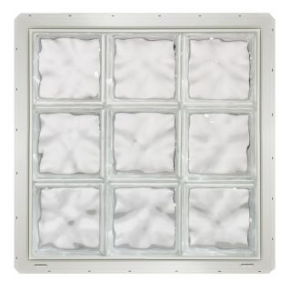 CrystaLok Wavy Pattern Vinyl Glass Block Window (Rough Opening: 25.5 in x 25.5 in; Actual: 24.25 in x 24.25 in)