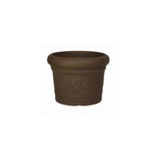 PP Plastic Products 65 35 8 Danielle Round Resin Planter 65 35 14 inch x10 inch   Bronze