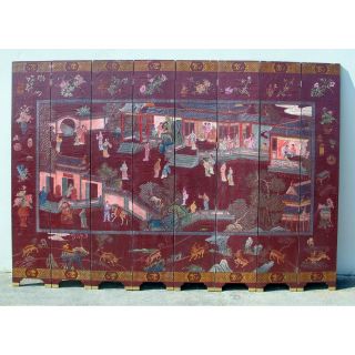 96 x 140 Geisha Village Scene 8 Panel Room Divider by Wayborn