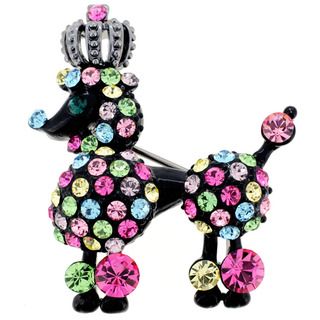 Multicolor Crystal Black Poodle Pin Brooch  ™ Shopping
