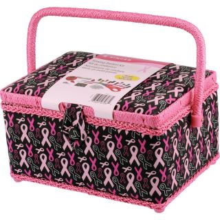 Sewing Basket 10.5X6X7.5 Pink Ribbons   16426655  