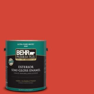 BEHR Premium Plus 1 gal. #S G 190 Red Hot Semi Gloss Enamel Exterior Paint 534001
