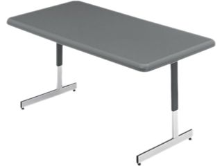Iceberg 65727 IndestrucTable TOO Resin Adj Hgt Utility Table, 60w x 30d x 21 31h, Charcoal