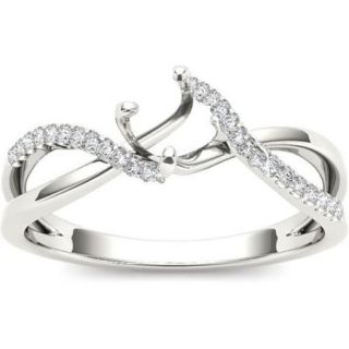 De Couer 10k White Gold Diamond Semi Mount Engagement Ring (H I, I2) 6