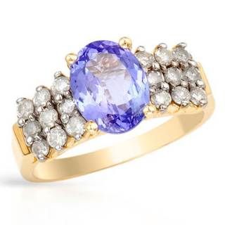 Ring with 3.29ct TW Diamonds and Tanzanite in 14K Yellow Gold
