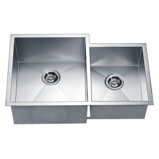 33 x 20.5 Under Mount Square Double Bowl Kitchen Sink by Dawn USA