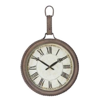 Home Decorators Collection Lexington 11.25 in. Light Rust Round Wall Clock DISCONTINUED 1304900220