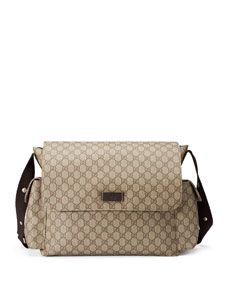 Gucci Guccissima Faux Leather Diaper Bag w/ Changing Pad