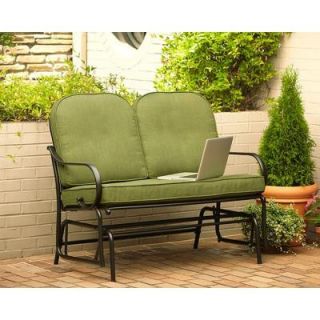 Hampton Bay Fall River Patio Double Glider with Moss Cushion D11034 G