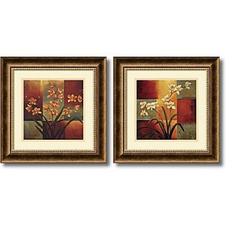 Amanti Art Jill Deveraux Orchids Framed Print Art Set, 16.72 x 16.72