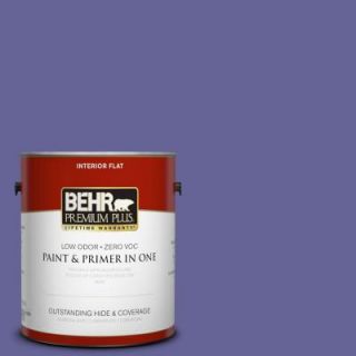 BEHR Premium Plus 1 gal. #T15 13 Prime Purple Zero VOC Flat Interior Paint 130001